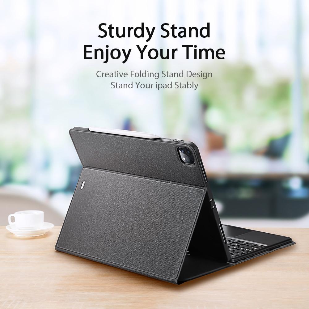12.9 Ipad Pro Leather Case With Bluetooth Keyboard & Touchpad - Black 5