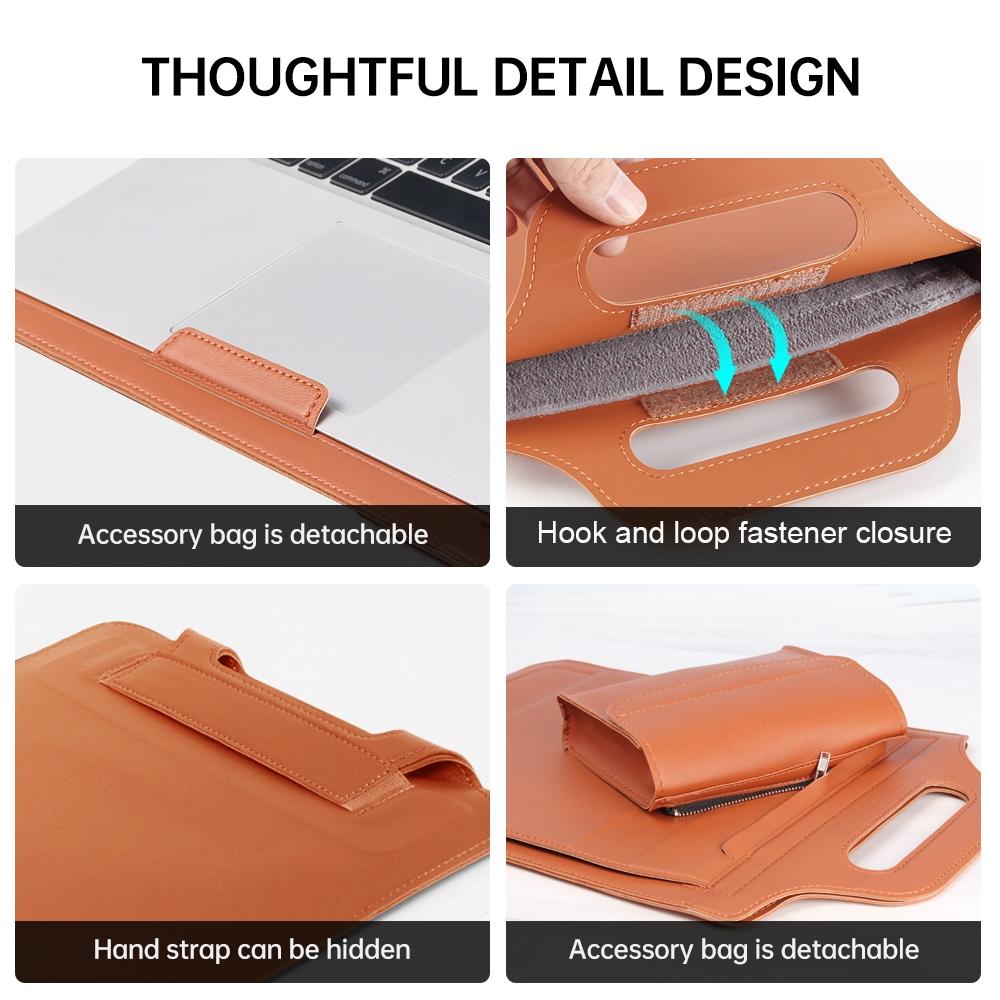 Versatile Laptop Bag with Mouse Pad Stand - Brown 7