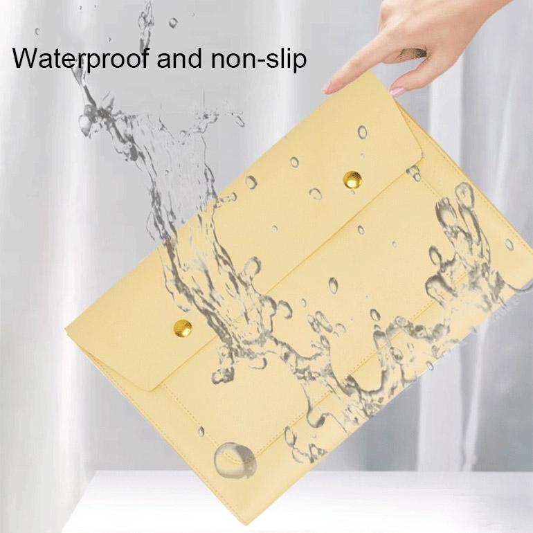 Waterproof Leather Laptop Liner Bag - 15 Inches 3-in-1 Design - Light Grey 3