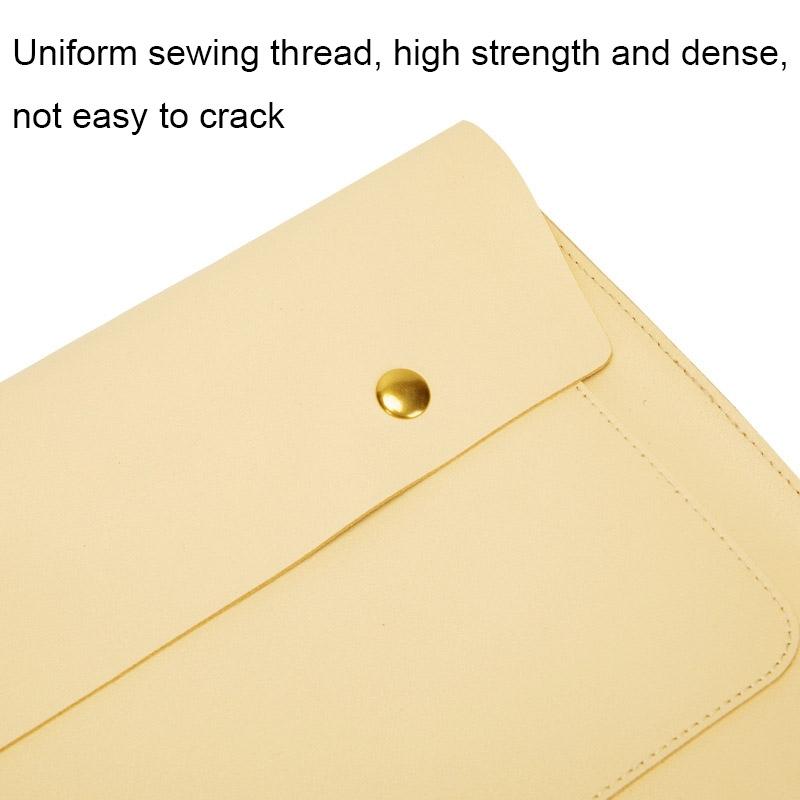 Waterproof Leather Laptop Liner Bag - 15 Inches 3-in-1 Design - Light Grey 5