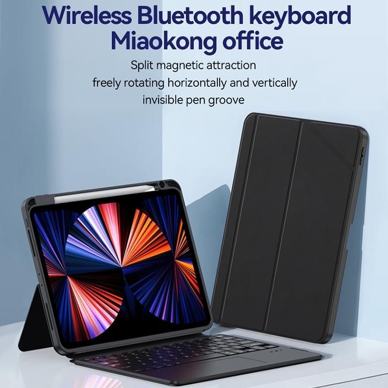 Black Leather Tablet Case With Magnetic Bluetooth Keyboard - For Ipad 10Th Gen 10.9 2022 4