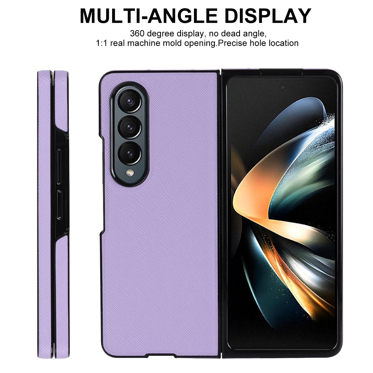 For Samsung Galaxy Z Fold4 5G Foldable Cross Pattern Phone Case - Compact Design - Black 4