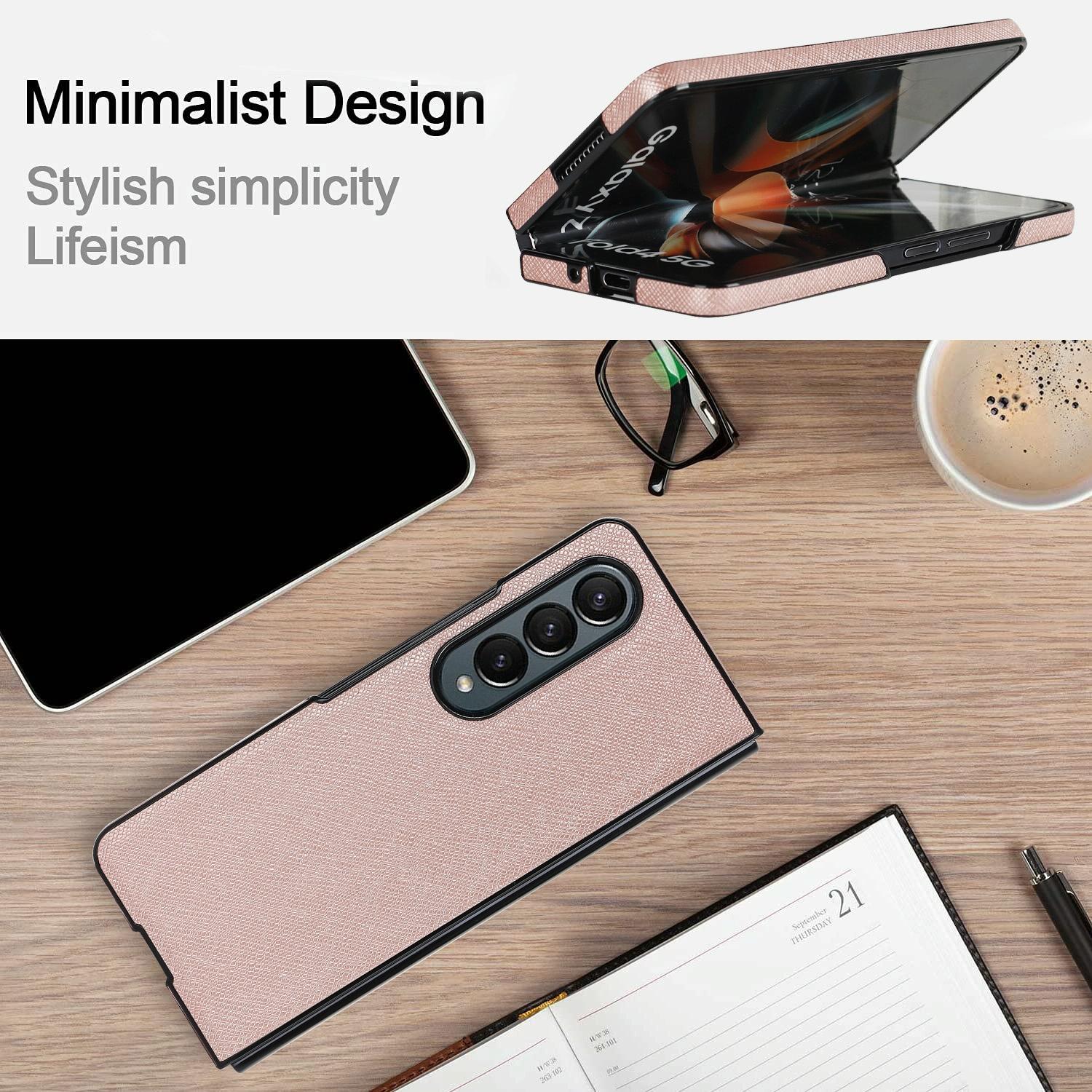 For Samsung Galaxy Z Fold4 5G Foldable Cross Pattern Phone Case - Compact Design - Black 10