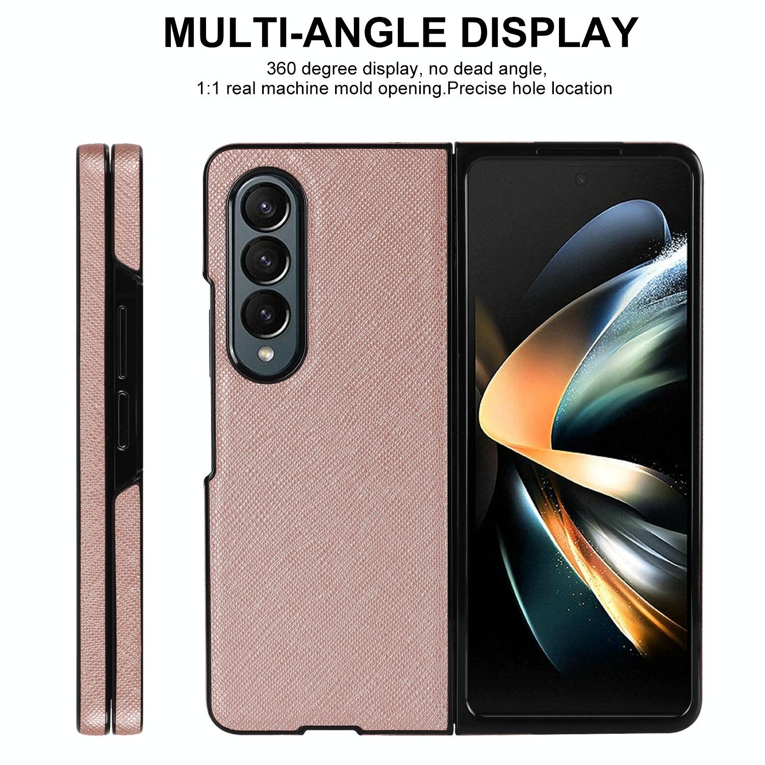 For Samsung Galaxy Z Fold4 5G Foldable Cross Pattern Phone Case - Compact Design - Black 11