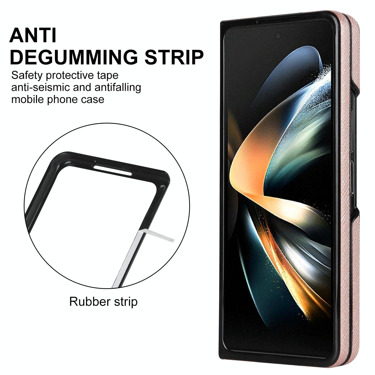 For Samsung Galaxy Z Fold4 5G Foldable Cross Pattern Phone Case - Compact Design - Black 12