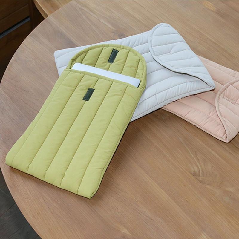 Lightweight Cotton Embroidery Inner Bag for Protection - Yellow Green - 15.6-16 Inch 3