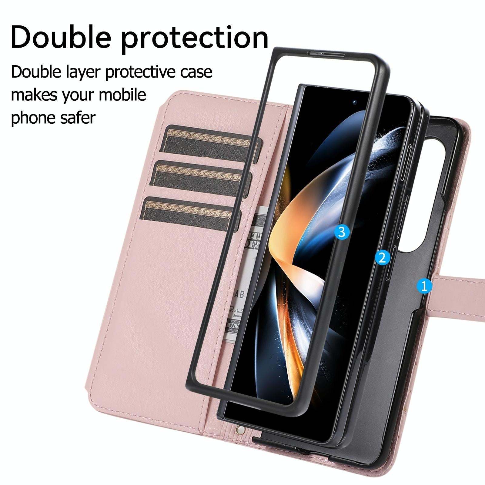 For Samsung Galaxy Z Fold4 5G Foldable Diamond Lattice Phone Case - White 4