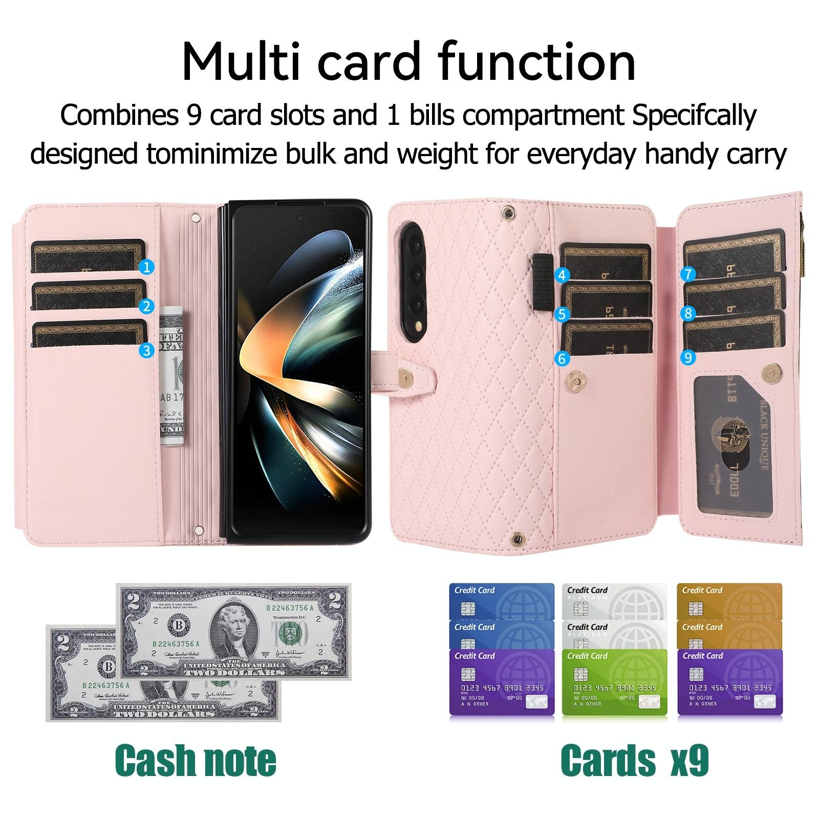 For Samsung Galaxy Z Fold4 5G Foldable Diamond Lattice Phone Case - White 5