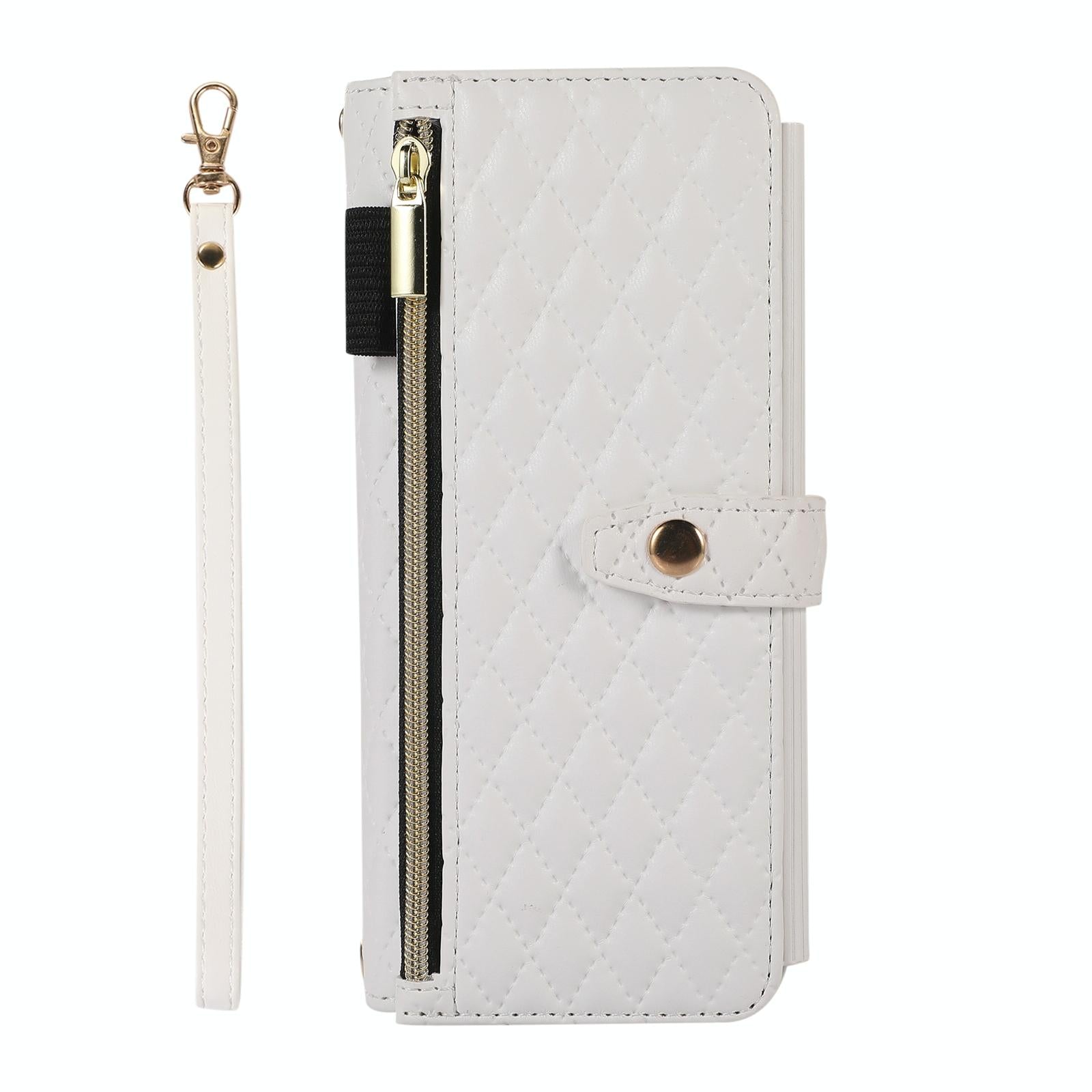 For Samsung Galaxy Z Fold4 5G Foldable Diamond Lattice Phone Case - White 9