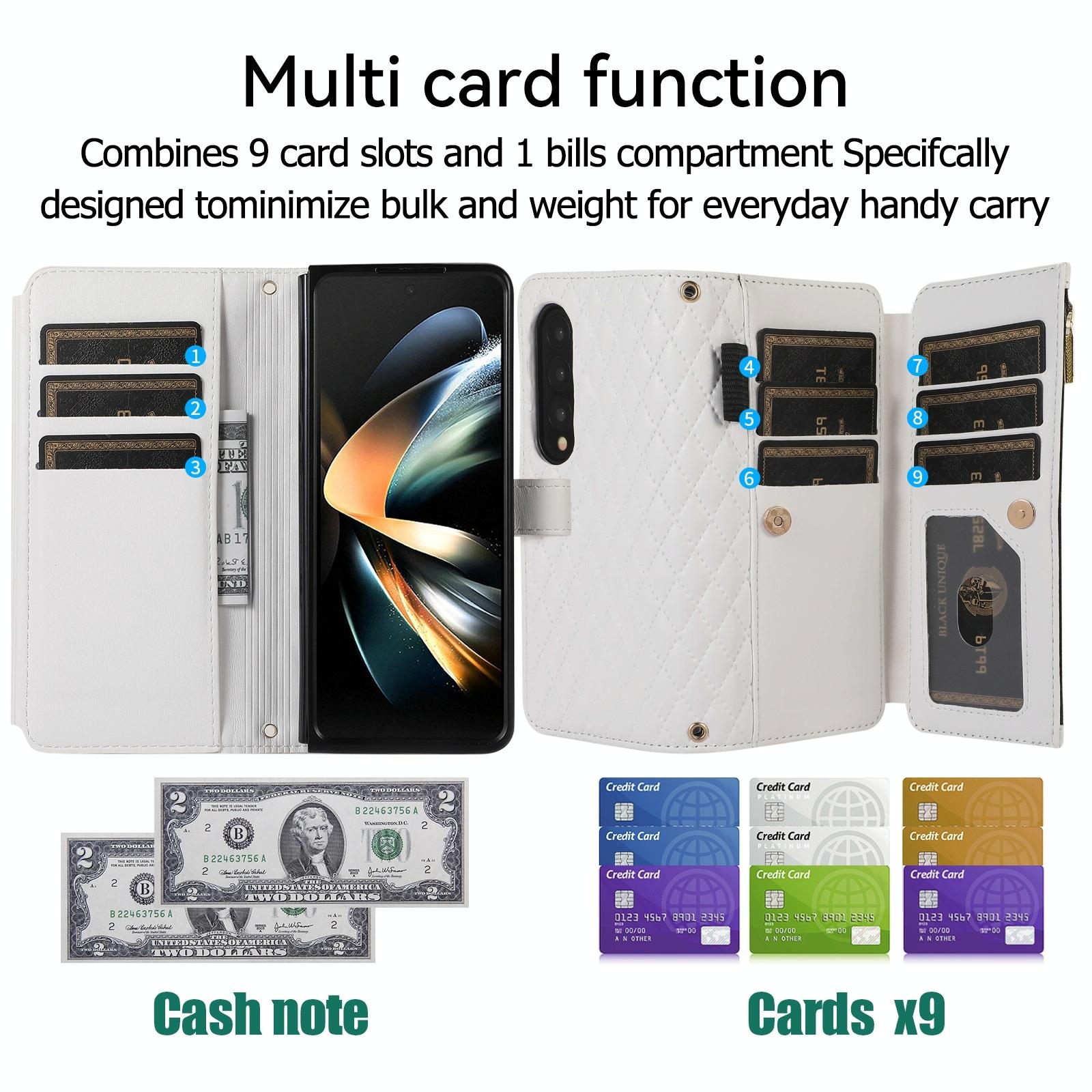For Samsung Galaxy Z Fold4 5G Foldable Diamond Lattice Phone Case - White 11