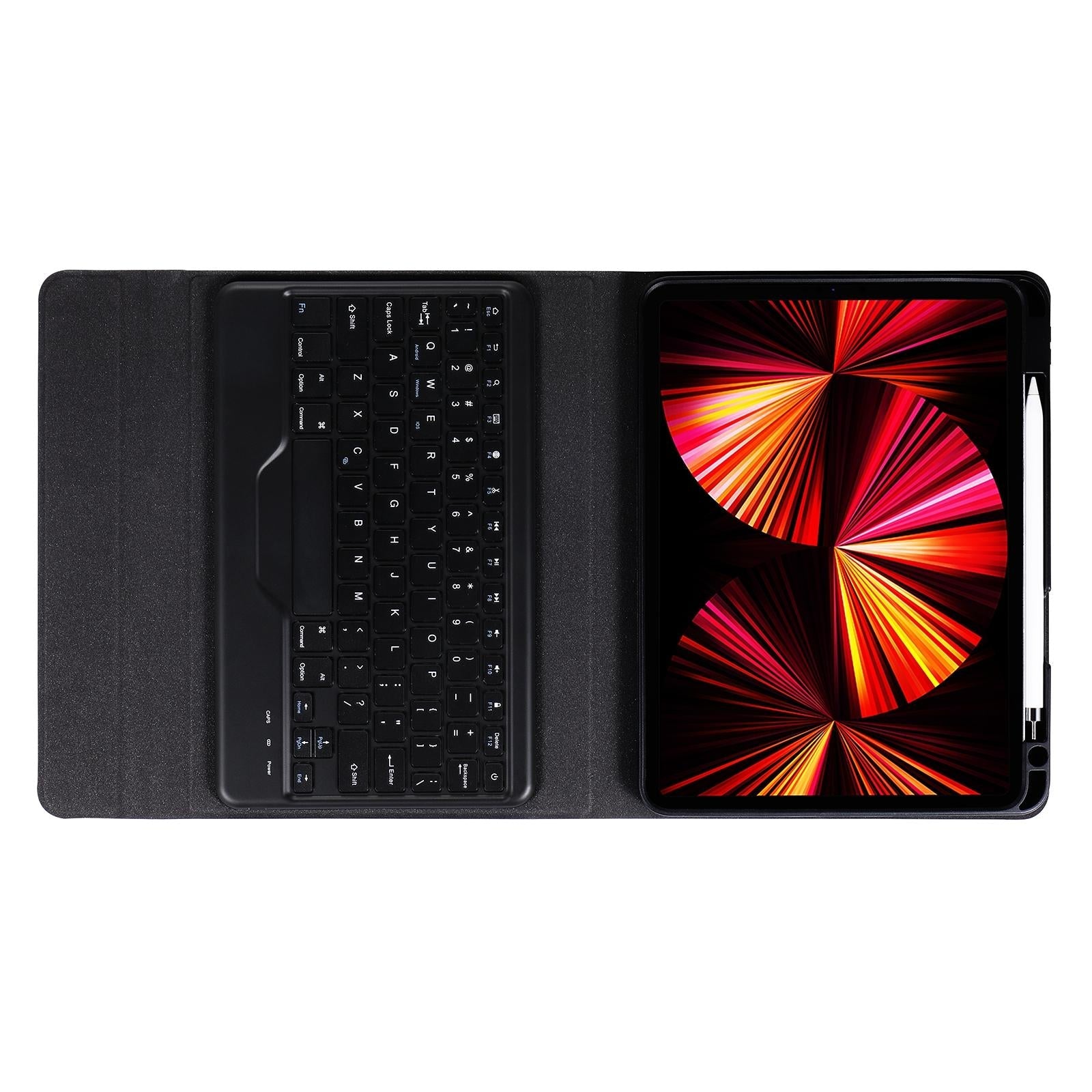 Bluetooth Keyboard Leather Case For Ipad Pro 11 With Triangle Holder & Pen Slot - Fits 2021 / 2020 / 2018 & Air 4 10.9 - Splittable - Black Diamond Pattern 9