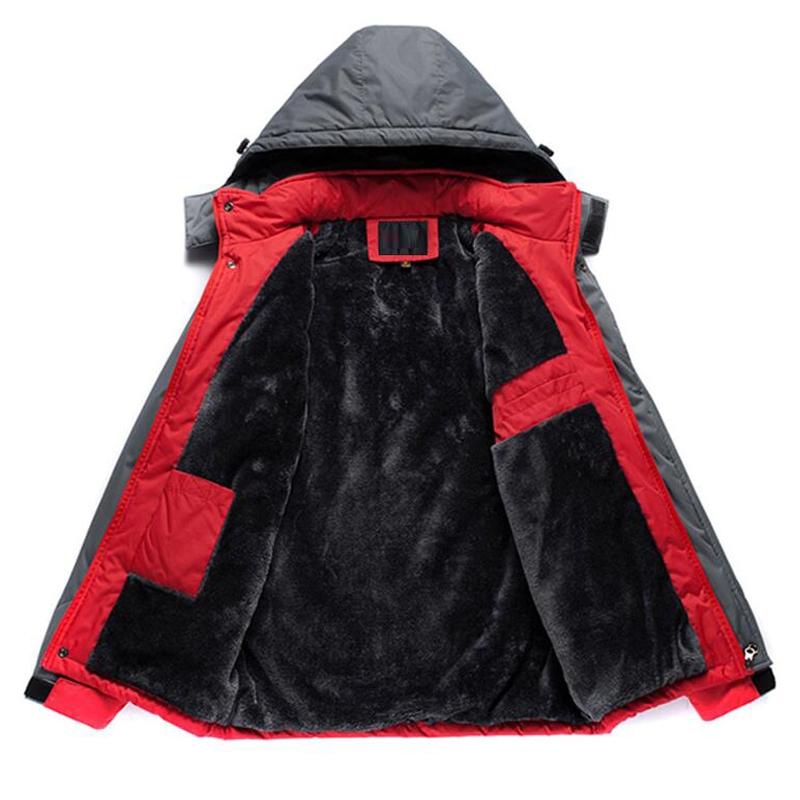 Men Winter Thick Fleece Waterproof Outwear Down Jackets Coats - Size Xl Black 5
