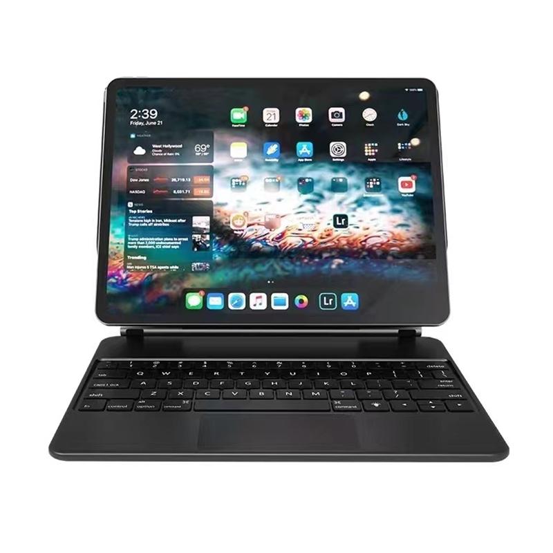 Bluetooth Keyboard Leather Case With Touch Pad - Bp129 - Black 3