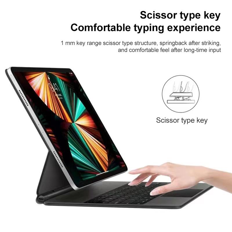 Bluetooth Keyboard Leather Case With Touch Pad - Bp129 - Black 5
