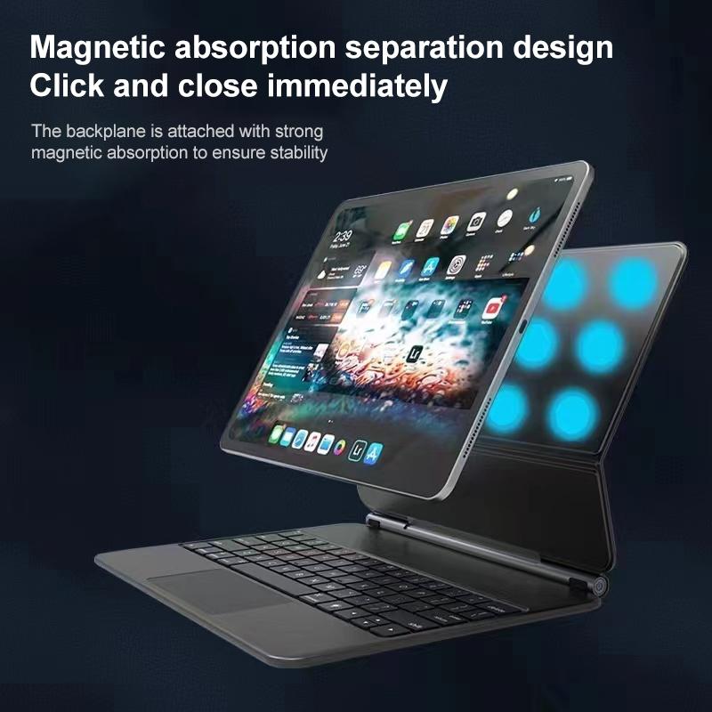 Bluetooth Keyboard Leather Case With Touch Pad - Bp129 - Black 7
