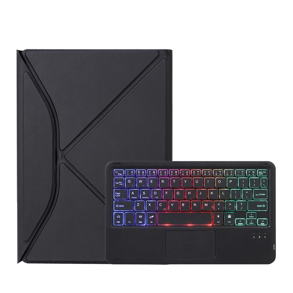 Bluetooth Keyboard Leather Case For Ipad 10.2 - Touchpad Backlight Pen Slot - 2021 / 2020 / 2019 - Black 3