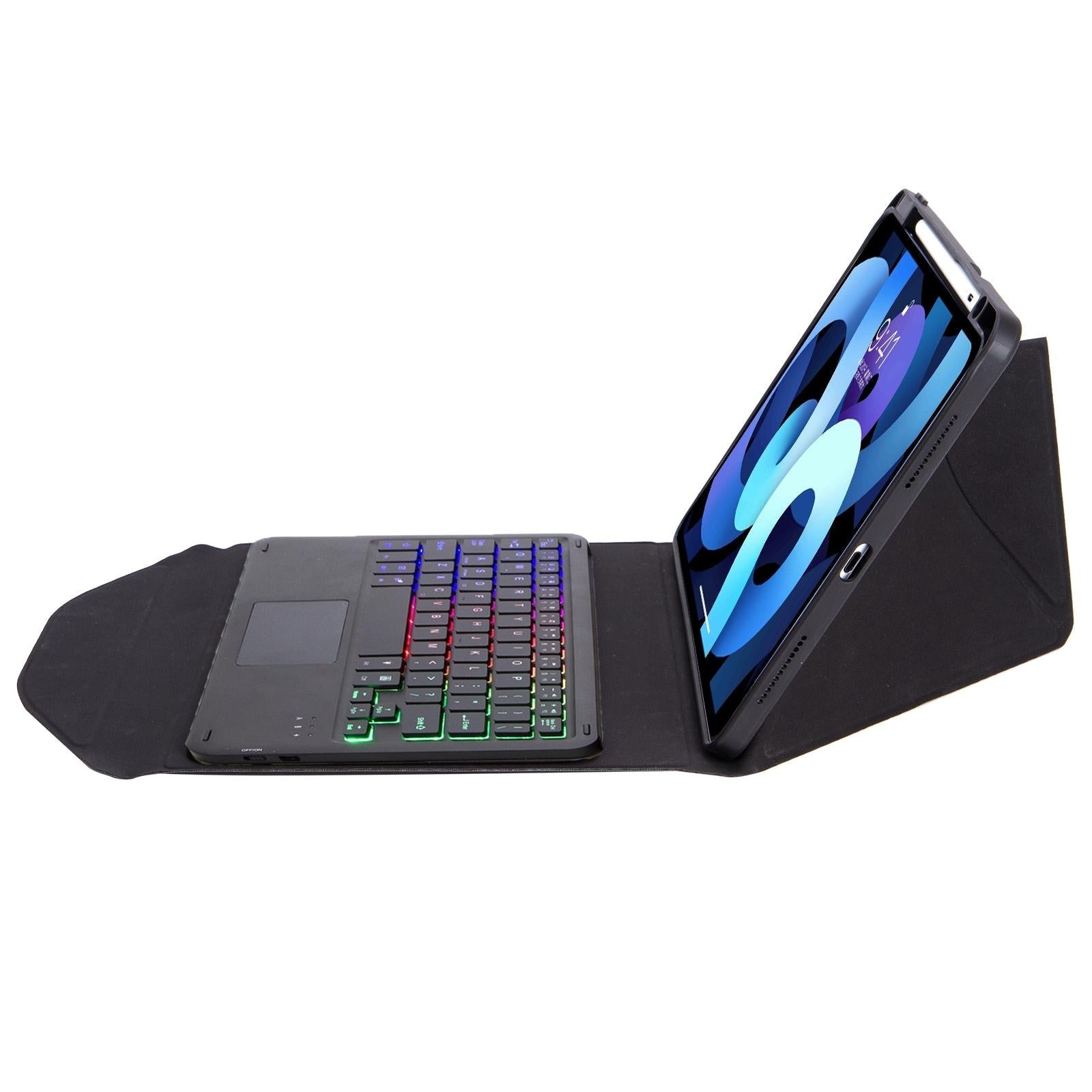 Bluetooth Keyboard Leather Case For Ipad 10.2 - Touchpad Backlight Pen Slot - 2021 / 2020 / 2019 - Black 6