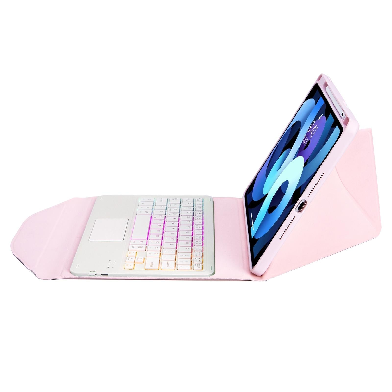 Bluetooth Keyboard Leather Case For Ipad 10.2 - Touchpad Backlight Pen Slot - 2021 / 2020 / 2019 - Black 11