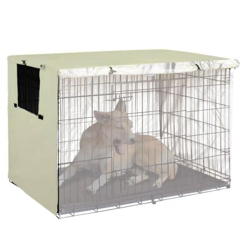 Outdoor Pet Cage Cover - Oxford Cloth Dustproof Rainproof Sunscreen - 94x61x63.5cm - Grey 9