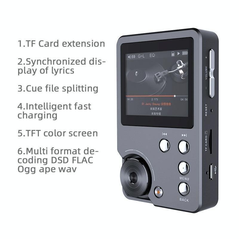 Lossless Dsd256 Music Player Silver Gray - With 128Gb Tf Card 7