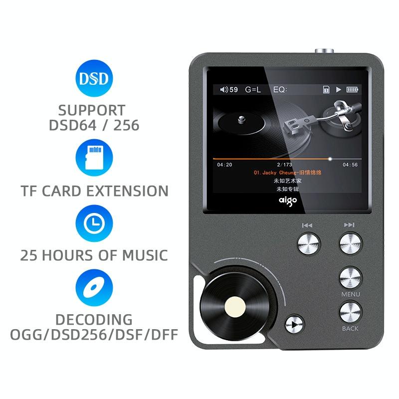 Lossless Dsd256 Music Player Silver Gray - With 128Gb Tf Card 8