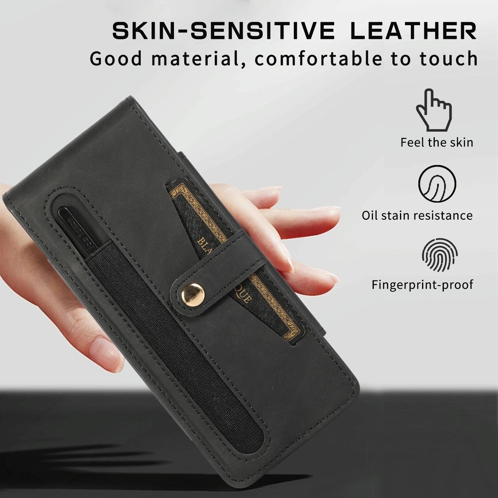 For Samsung Galaxy Z Fold4 5G Shockproof Foldable Leather Case With Stylus - Purple 15