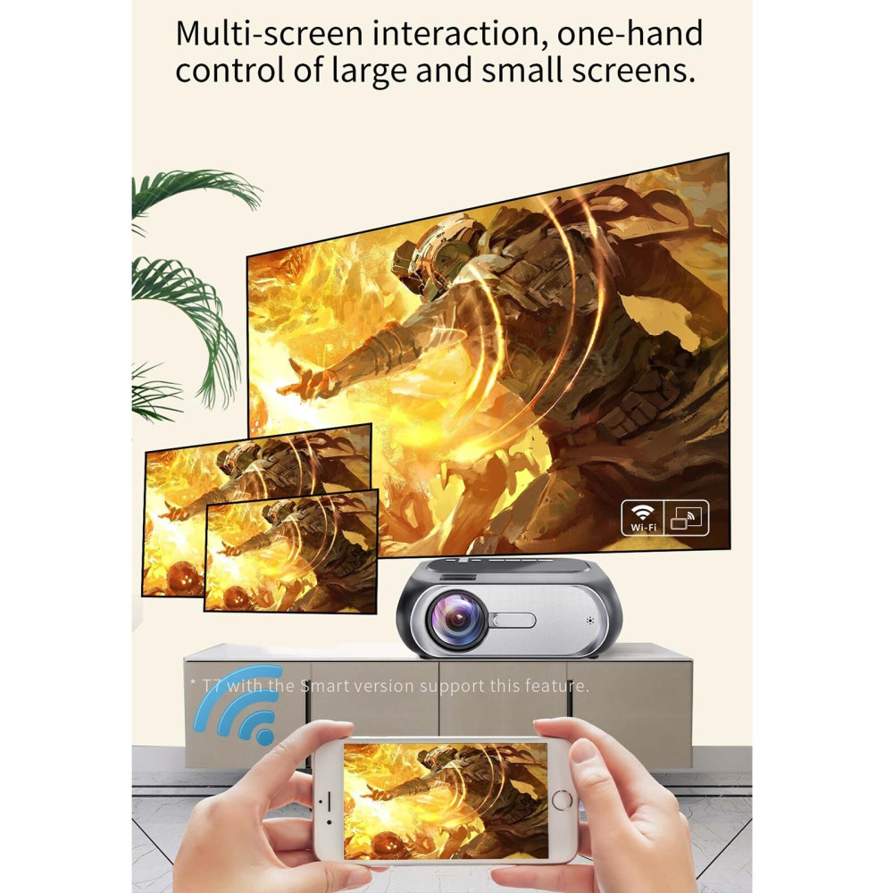 720P Home Theater Projector - 200 Ansi Lumens - Silver Grey 4