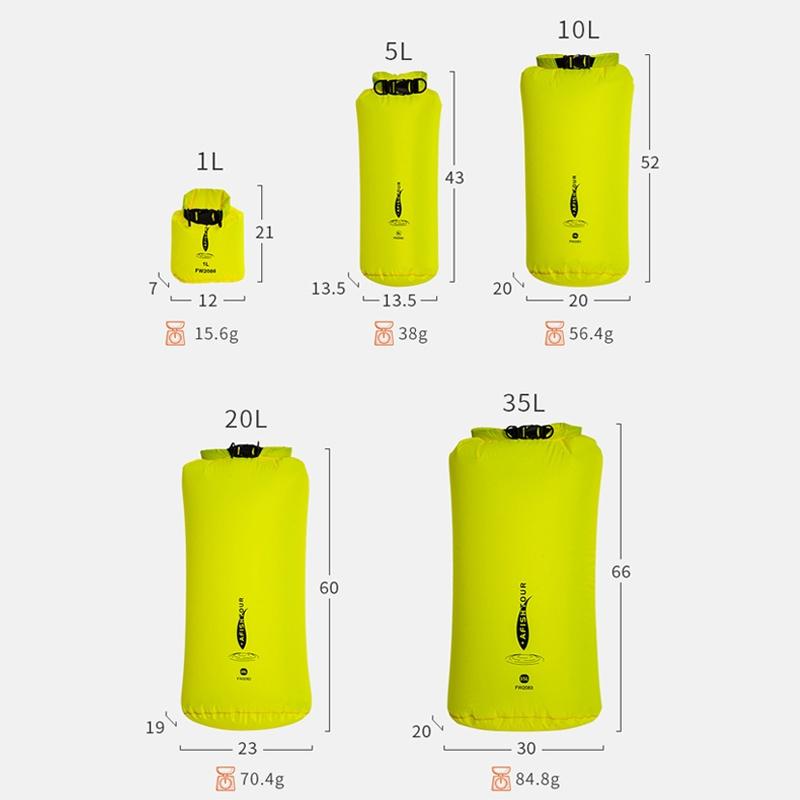 Waterproof Outdoor Storage Bag 20L Multi Function Light Thin Design Yellow 4