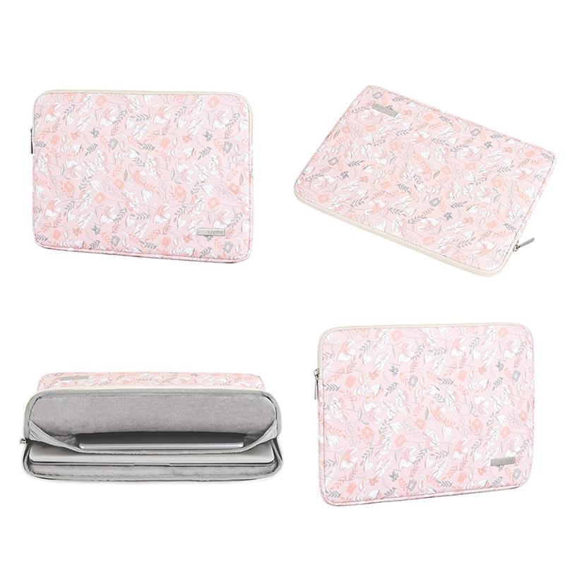 Waterproof 14 Laptop Liner Bag in Light Pink Pu Leather 3