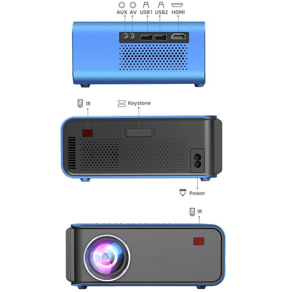 Portable Home Theater Lcd Projector - 1200 Lumens 1024X600 Same Screen Blue 5