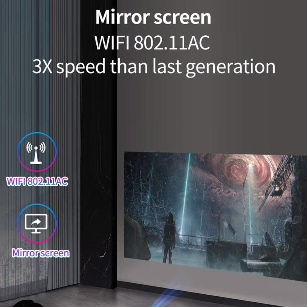 Mini Lcd Digital Projector - 2200 Lumens - Android - White / Black - 800X480 8