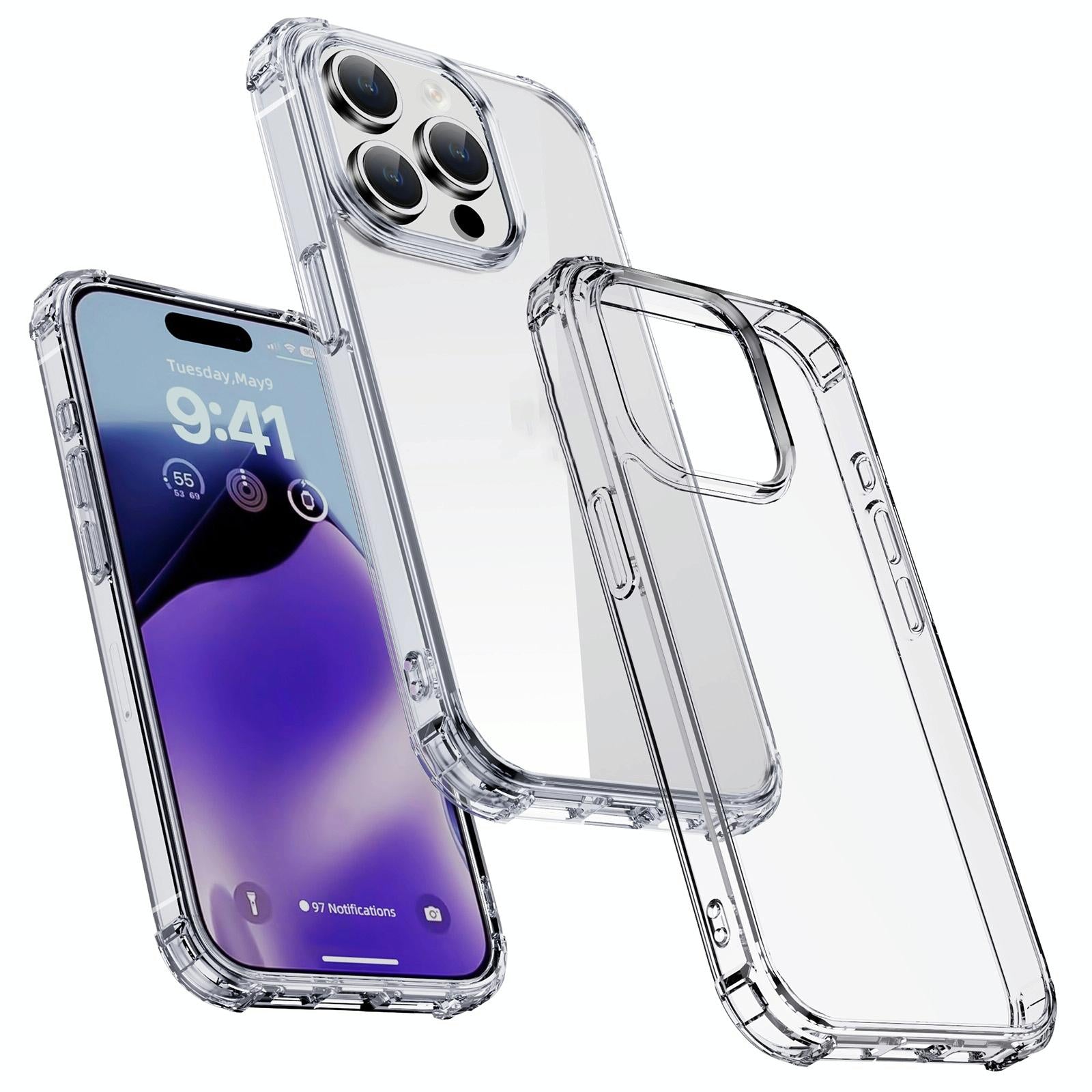 Crystal Clear Shockproof Phone Case for Iphone 15 by Ipaky 3