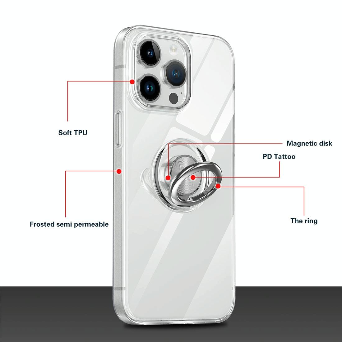 Tpu Phone Case with Ring Holder for Iphone 15 - Slim & Secure 3