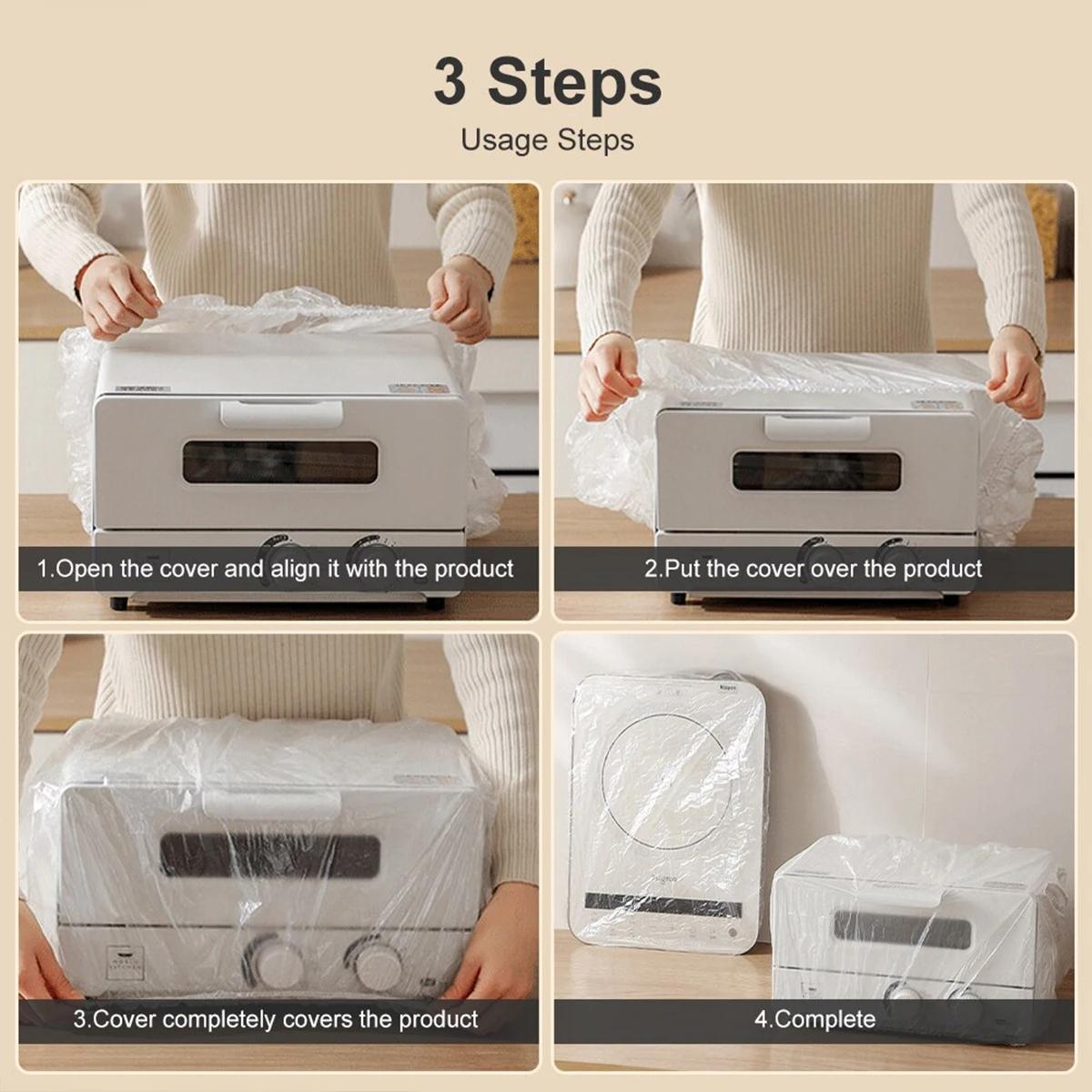 10-pack Disposable Dust Covers for Electric Cooker and Oven - 120x120cm White - 90X120Cm 9