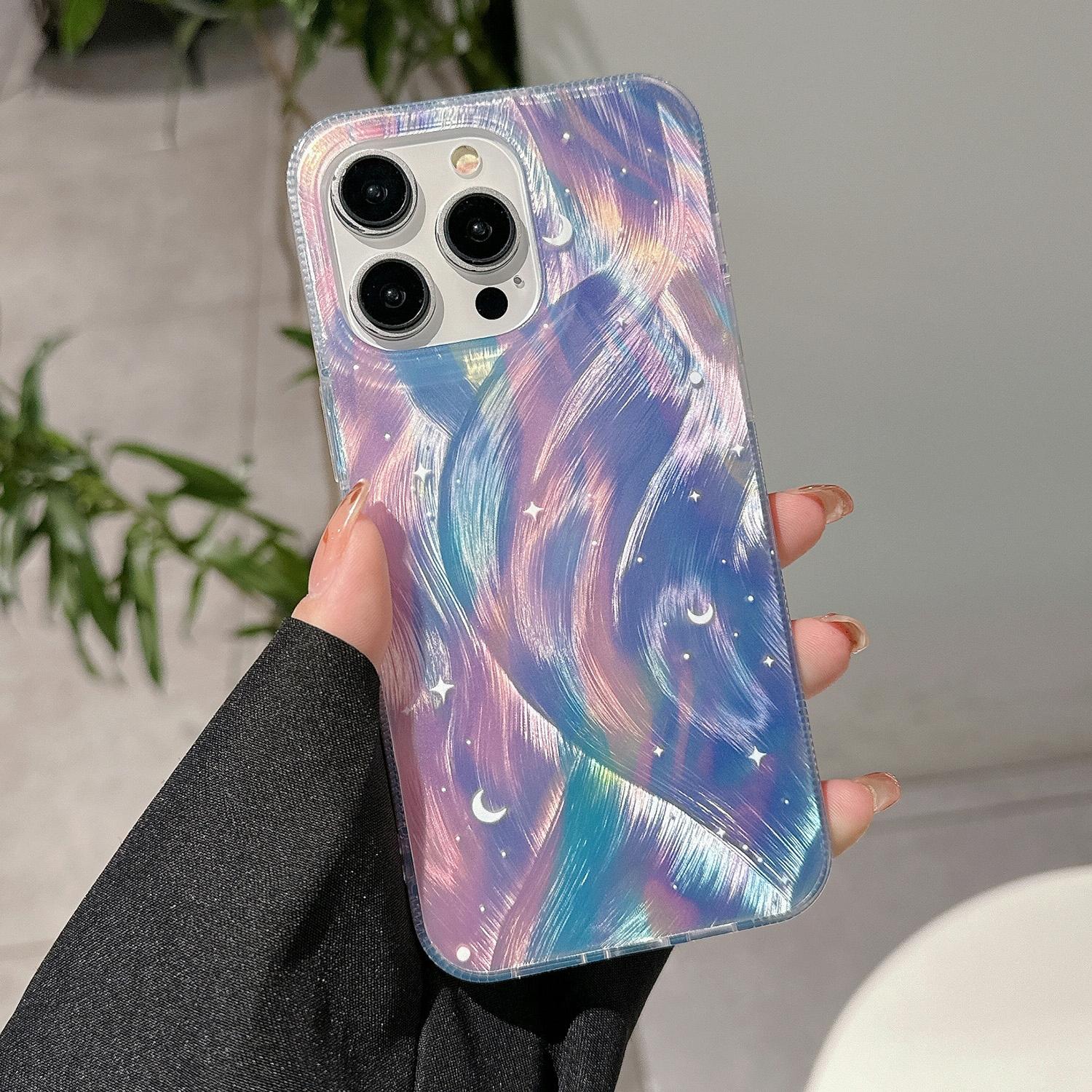 Blue Dream Starry Gradient Dual Layer Iphone 15 Acrylic Tpu Case 5