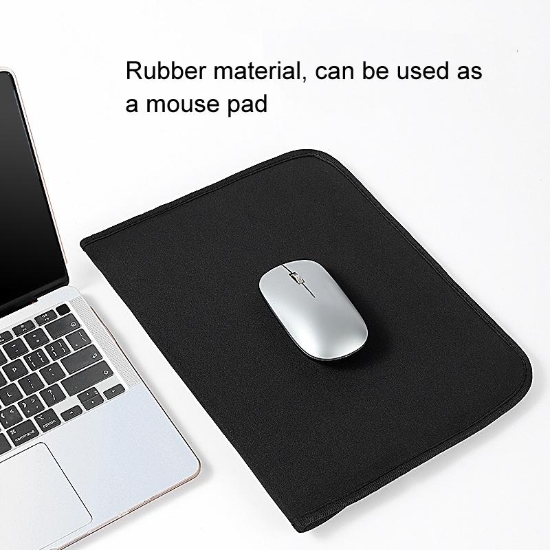 Horizontal Flap Clutch Bag with Neoprene Laptop Lining - Black - 15 Inch 7