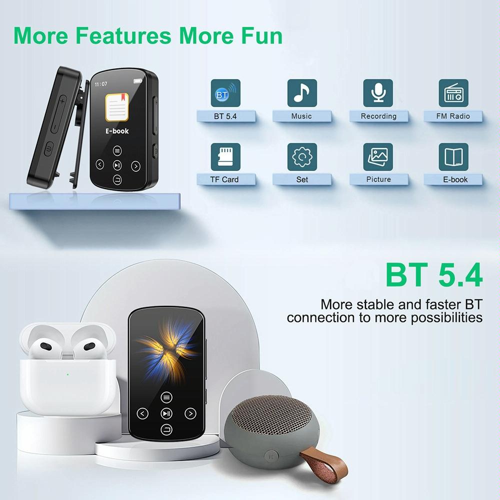 Touch Screen Mp3 Bluetooth Music Player 128Gb Memory Hifi Sports Clip - 32Gb 8