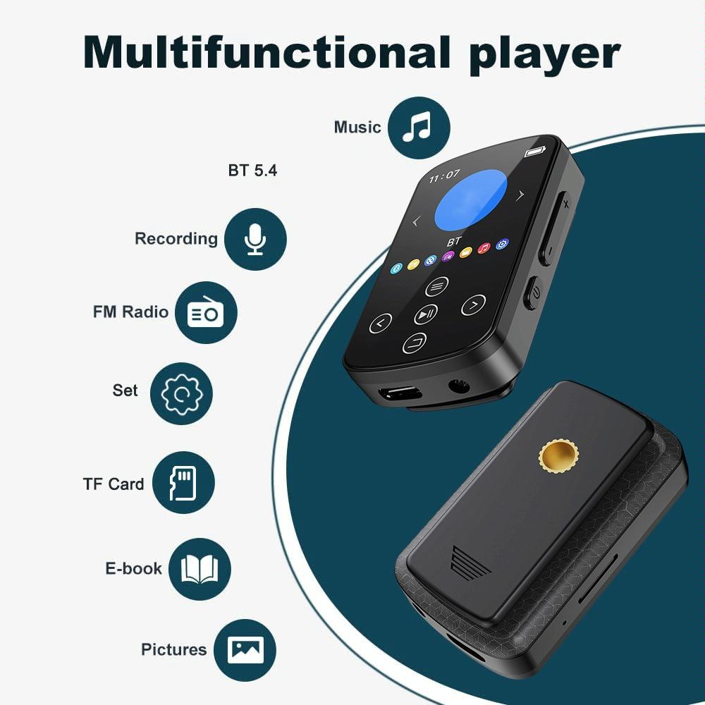 Touch Screen Mp3 Bluetooth Music Player 128Gb Memory Hifi Sports Clip - 32Gb 12