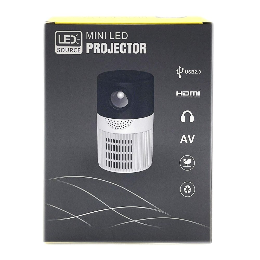 3000 Lumens Mini Projector With 100 Inch Screen - Grey Yellow 4
