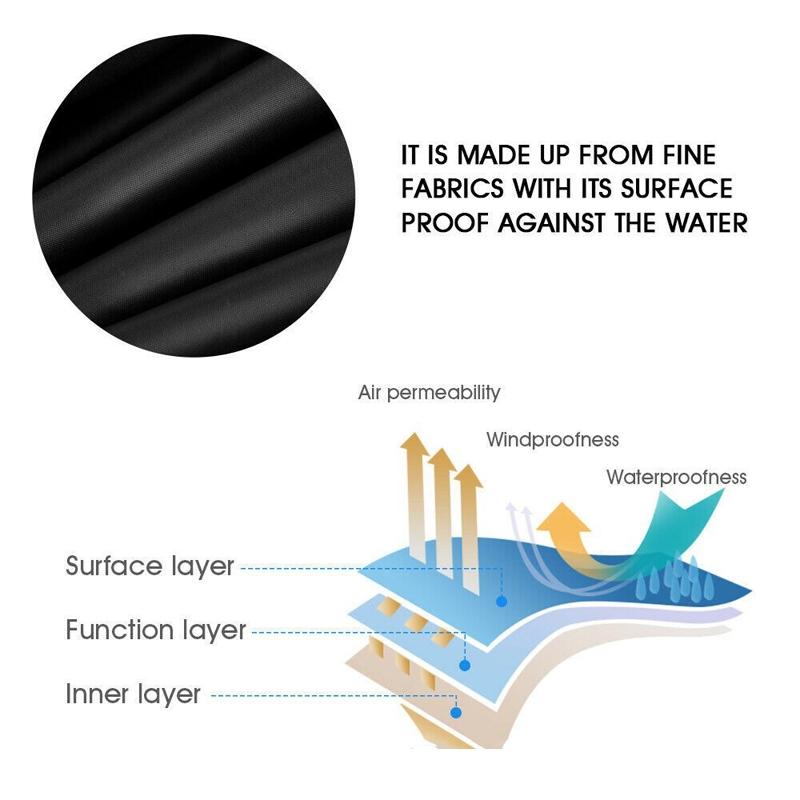 Waterproof Dustproof Protection Cover for Bathtub Pool Table & Chair - 218x218x90cm - Black 6