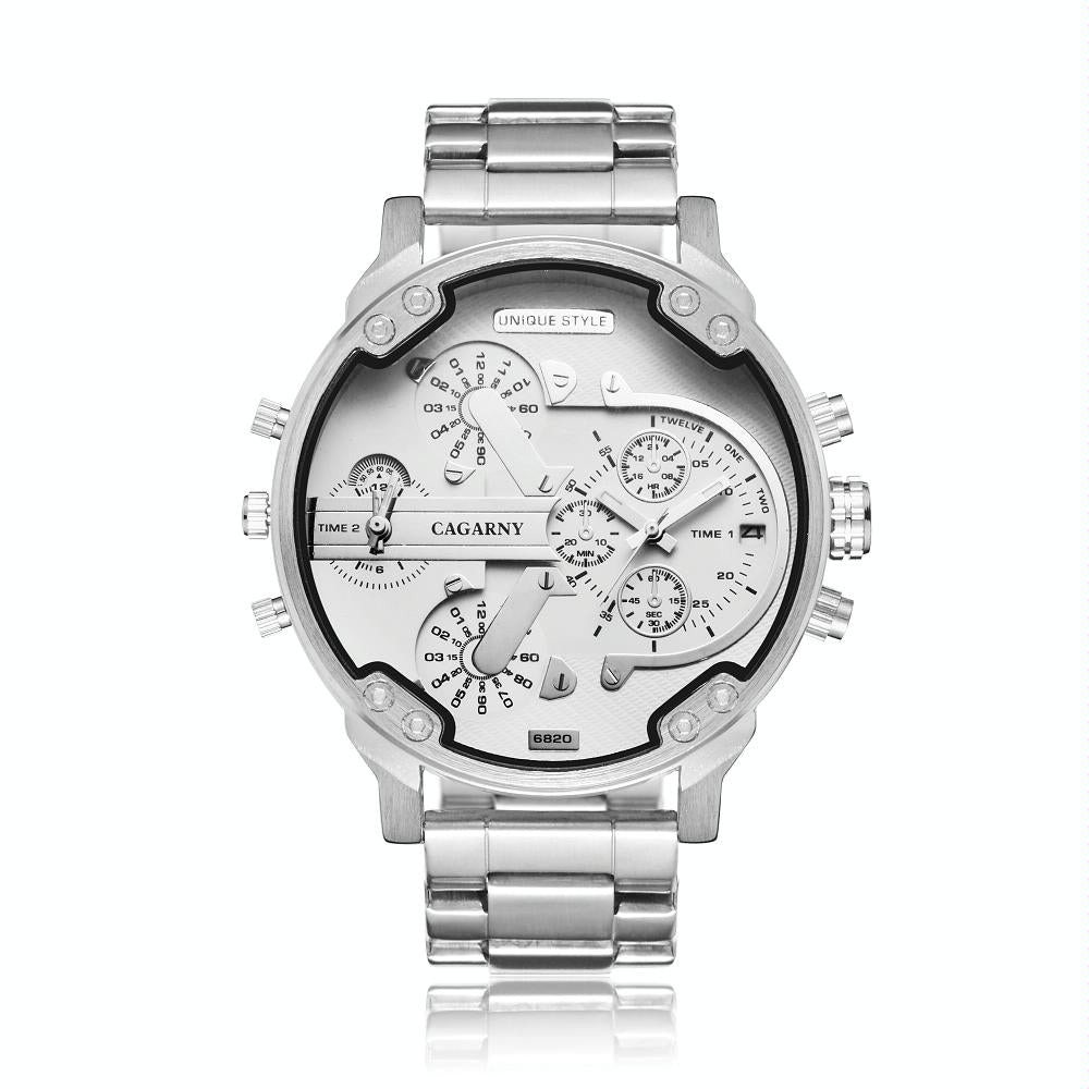 Large Dial Dual Time Zone Business Watch - Fashionable Quartz - Wa0024A