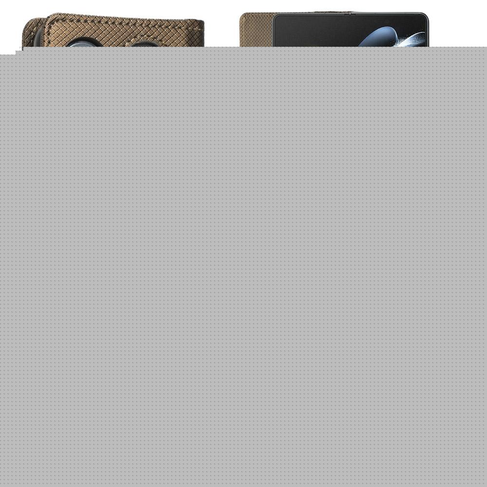 For Samsung Galaxy Z Fold4 5G Textured Leather Phone Case - White 9