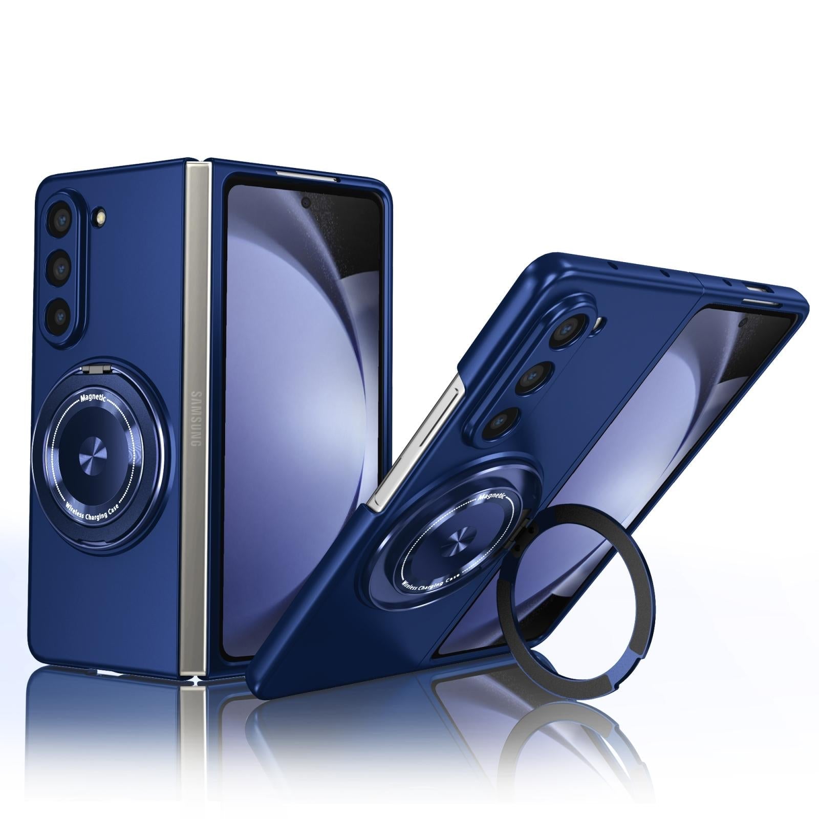 For Samsung Galaxy Z Fold4 5G Shockproof 360 Degree Rotating Case - Blue