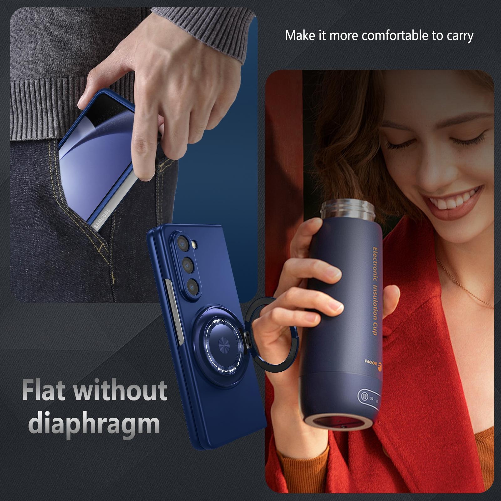 For Samsung Galaxy Z Fold4 5G Shockproof 360 Degree Rotating Case - Blue 15