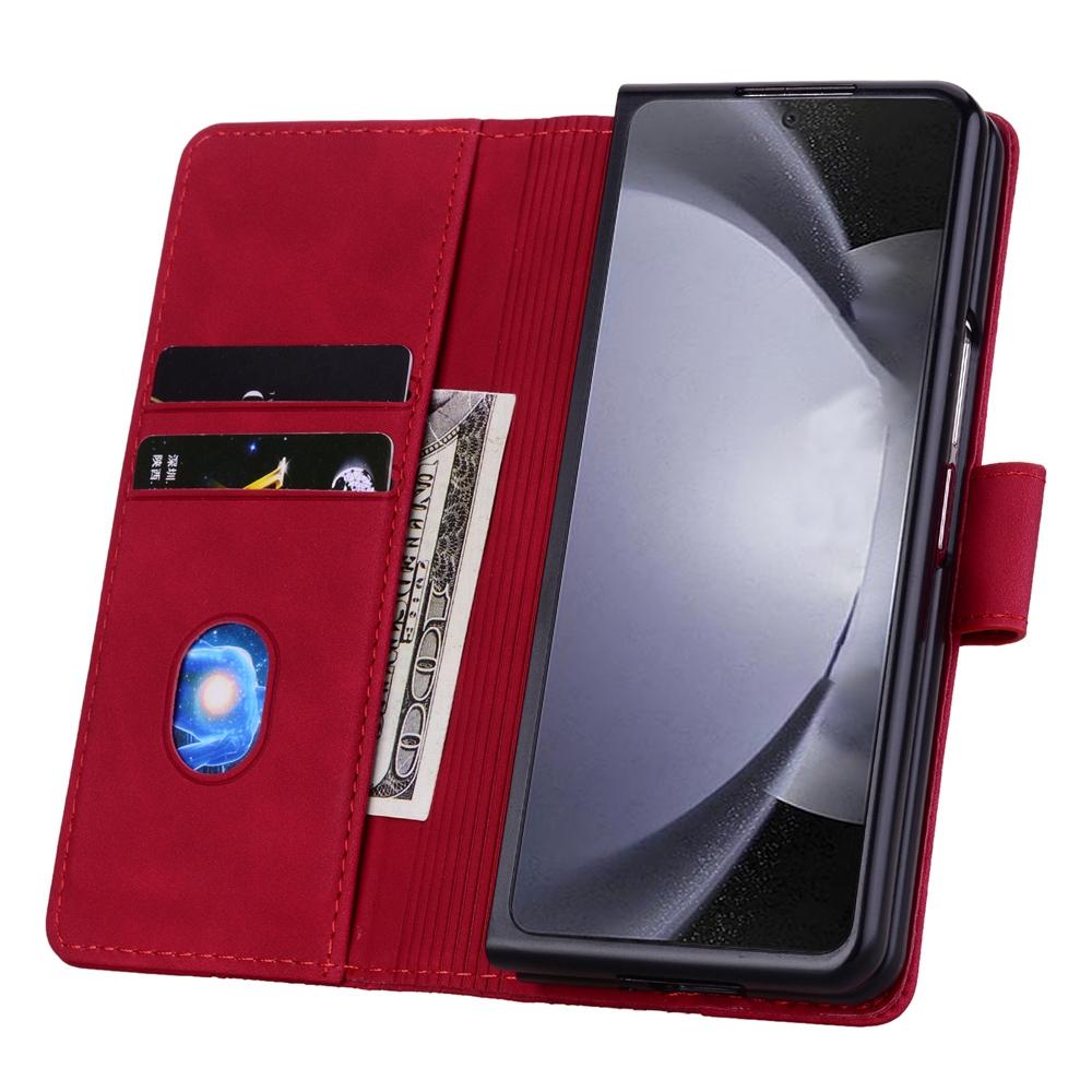 For Samsung Galaxy Z Fold4 5G Leather Phone Case With Diamond Buckle And Lanyard - Green 10
