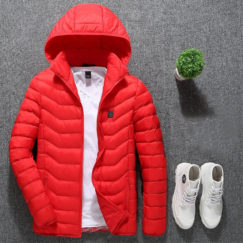 Winter Smart Electric Heating Hooded Jacket - Red - Xxxl 4