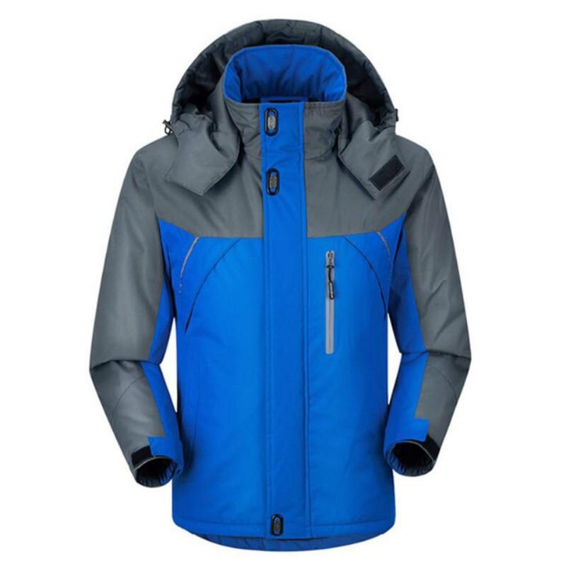 Men Winter Thick Fleece Waterproof Outwear Down Jackets Coats - Size Xxxl - Black 3