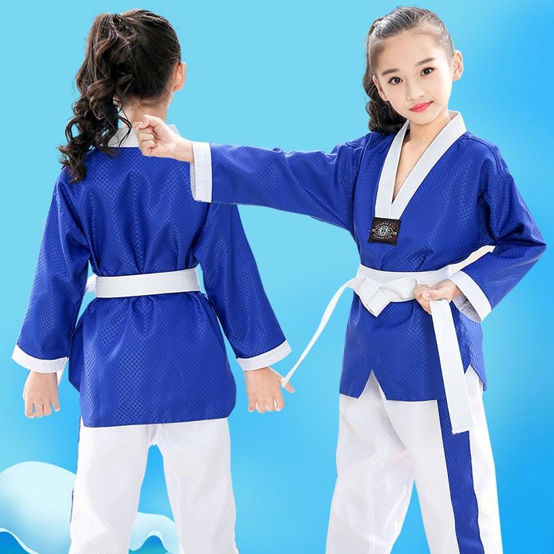 Taekwondo Training Uniform Child & Adult Cotton Clothing Size 130 - Striped Long Sleeves - 180 5