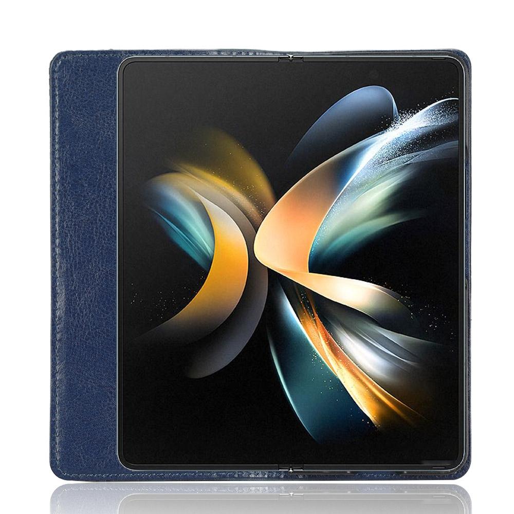 For Samsung Galaxy Z Fold4 5G Vintage Leather Phone Case With Magnetic Buckle - Black 7