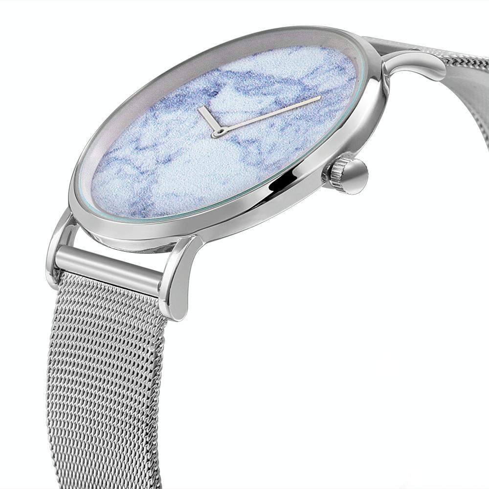Stylish Men Quartz Watch with Stainless Steel Band - Round Dial Silver Alloy Case - Wa0736A 4